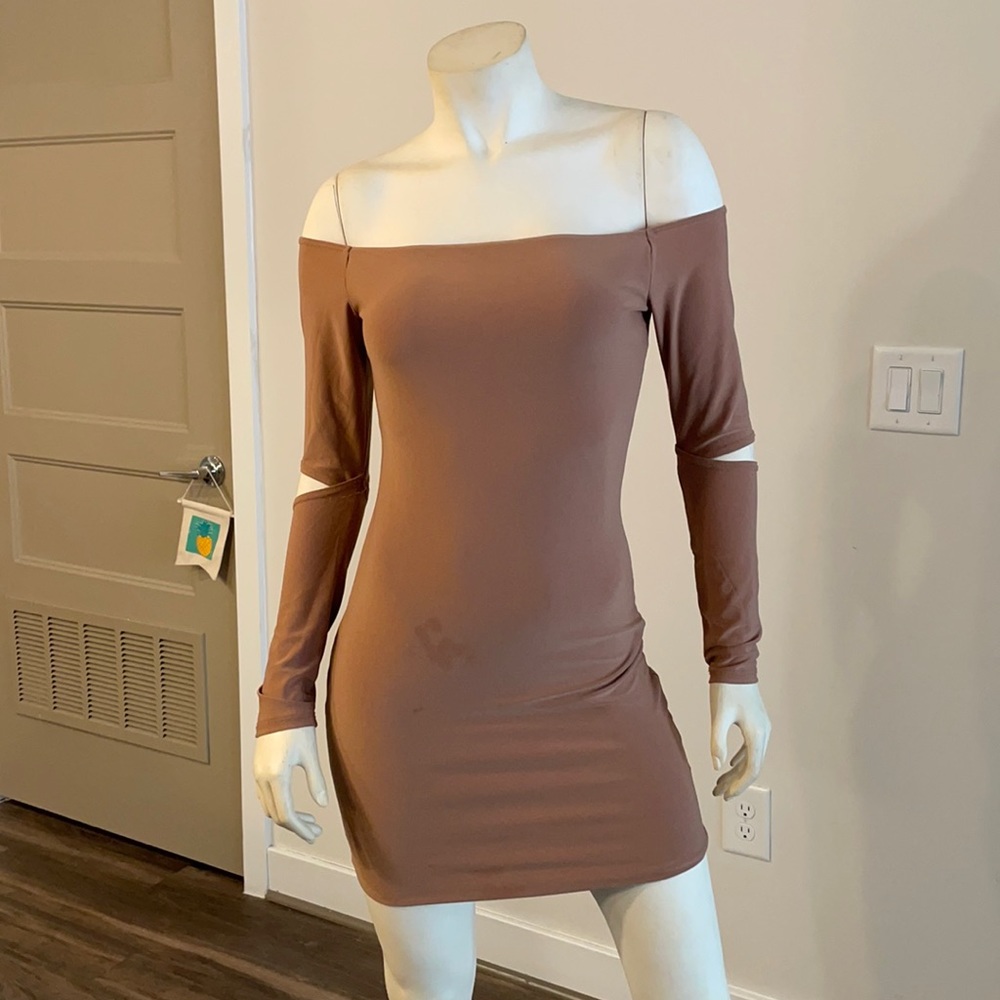 Tan fitted dress